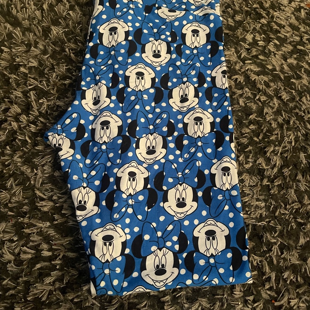 LuLaRoe Blue and Black Character Print Leggings